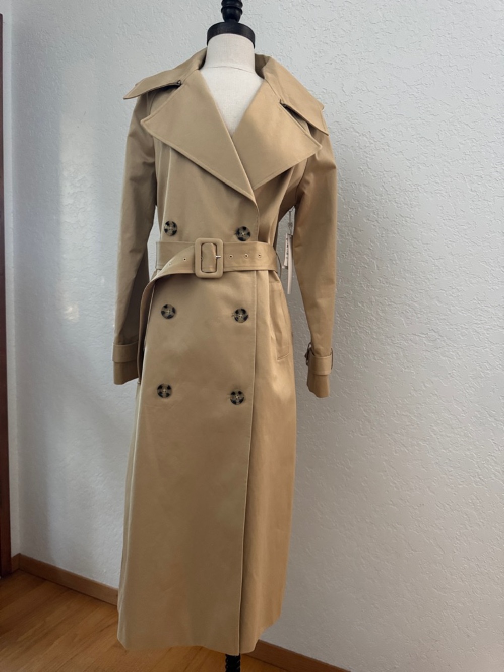 Caslon Cotton Classic Beige Trench Coat with Removable Belt